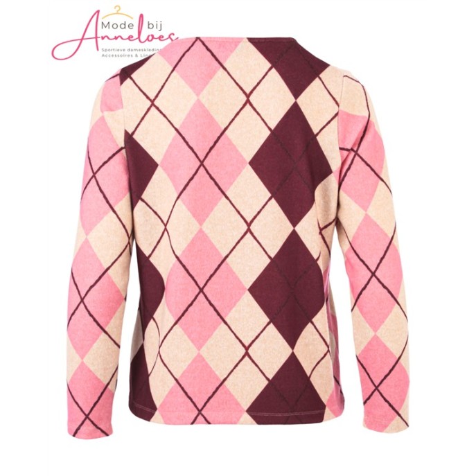 Enjoy truitje ruitprint 472269 Port roze zand